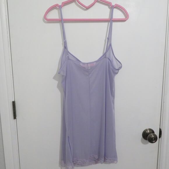 Victoria's Secret Womens M Light Purple Sheer Slip Dress Lace Trim Vintage Fairy - Picture 2 of 5